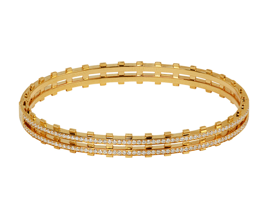 Railroad Pavè Diamond Bangle Bracelet - TWISTonline 