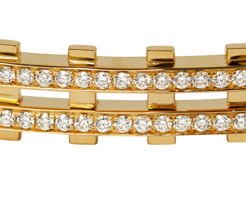 Railroad Pavè Diamond Bangle Bracelet - TWISTonline 