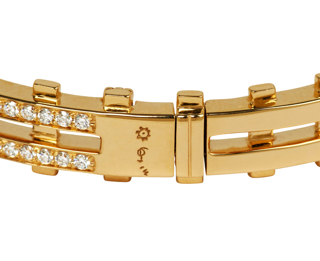 Railroad Pavè Diamond Bangle Bracelet - TWISTonline 