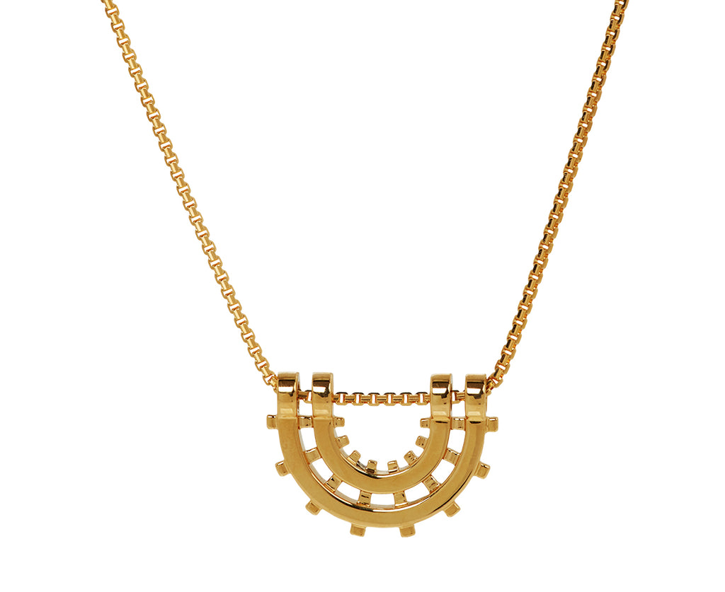 Railroad Pavé Arc Pendant Necklace - TWISTonline 