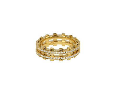 State Property Pavé Diamond Railroad Ring