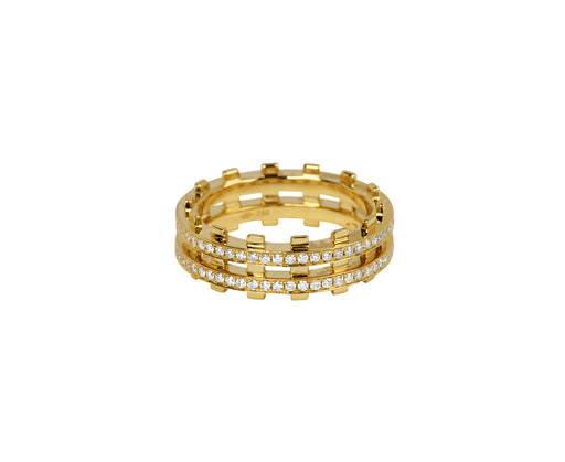 State Property Pavé Diamond Railroad Ring