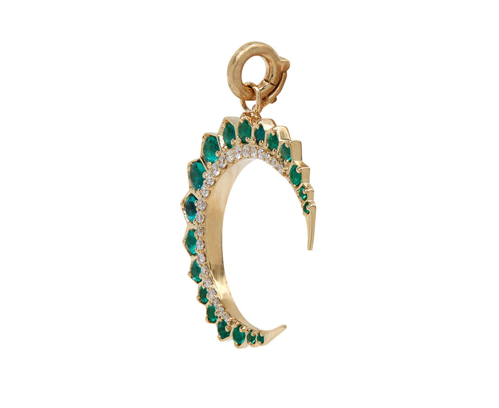 Emerald and Diamond Crescent Estelle Charm Pendant ONLY