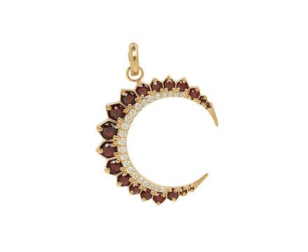 Garnet and Diamond Crescent Estelle Charm ONLY