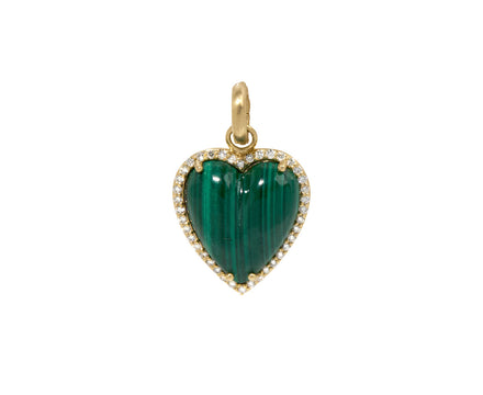Large Malachite Diamond Alana Heart Charm Pendant ONLY