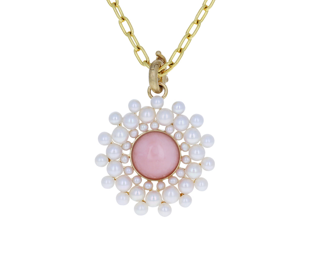 Pink Opal and Pearl Juliet Cluster Charm ONLY