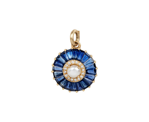 Blue Sapphire and Pearl Emily Charm ONLY