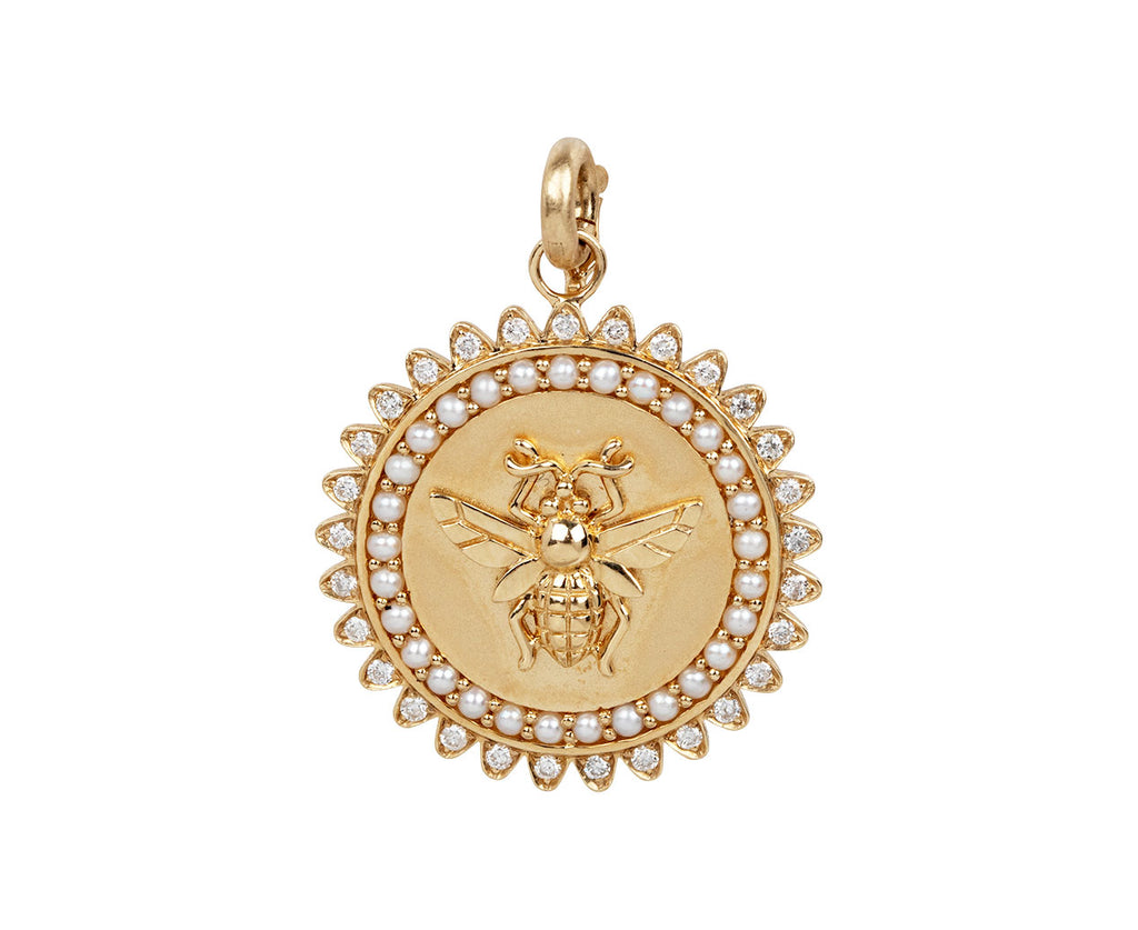 Diamond and Pearl Minnie Bee Medallion Pendant ONLY