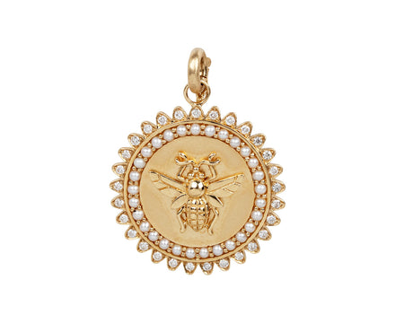 Diamond and Pearl Minnie Bee Medallion Pendant ONLY