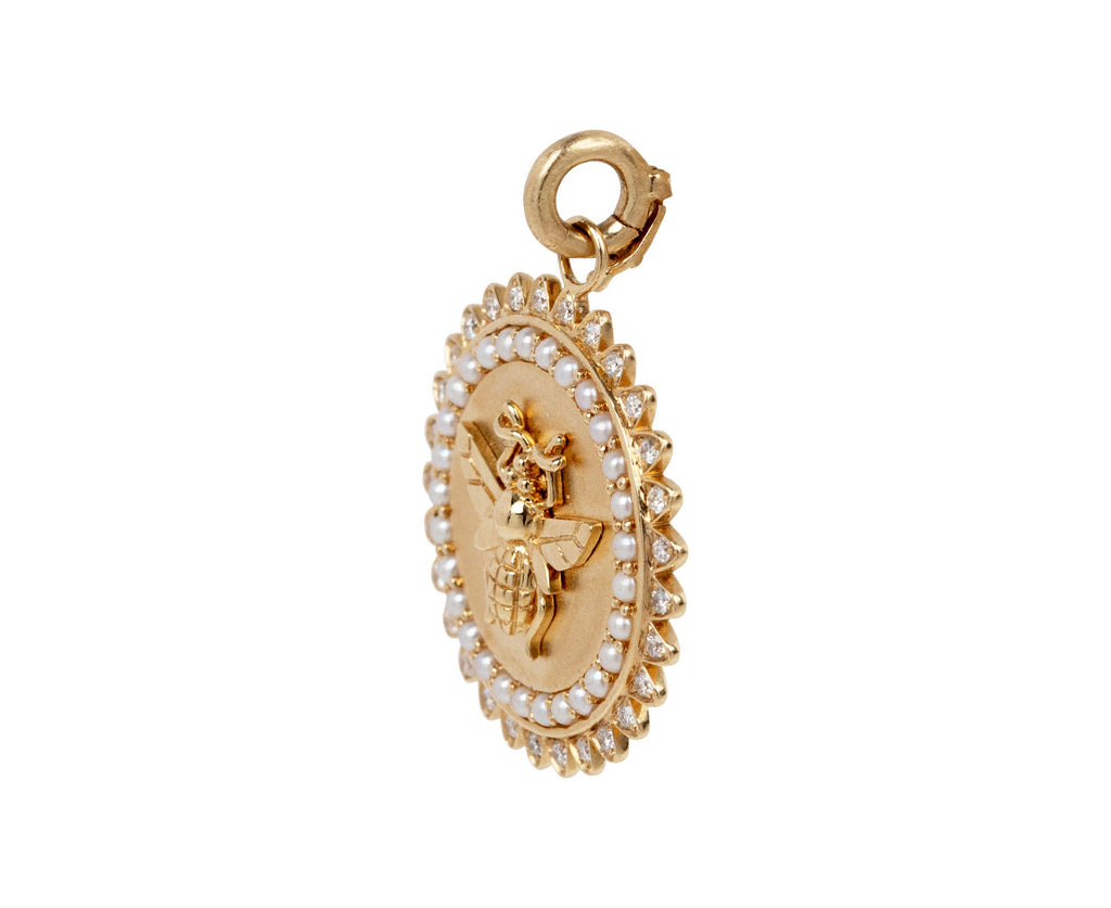Diamond and Pearl Minnie Bee Medallion Pendant ONLY