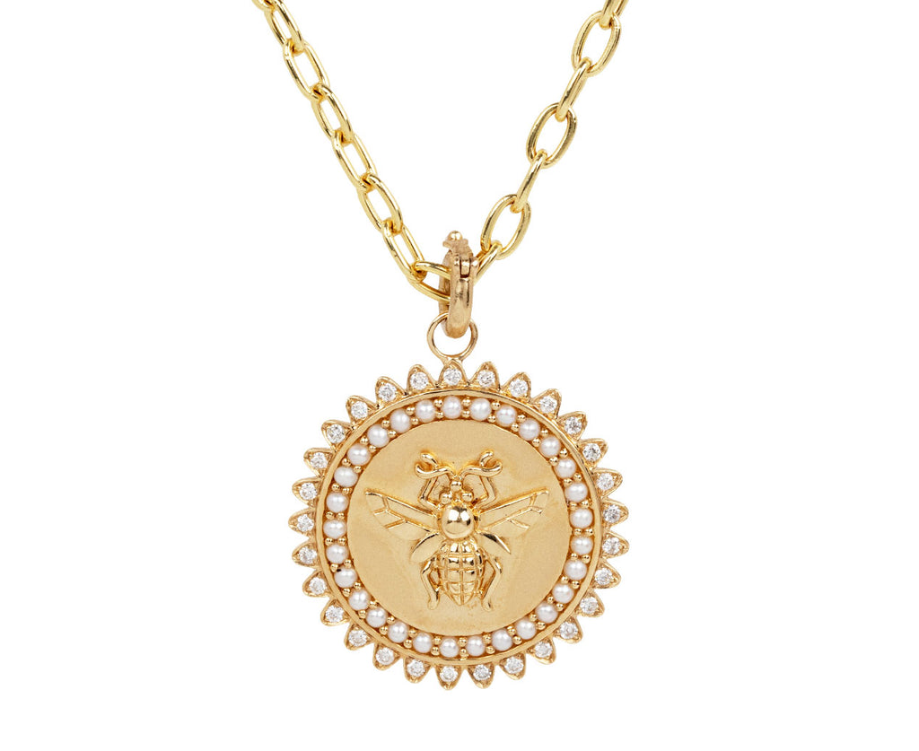 Diamond and Pearl Minnie Bee Medallion Pendant ONLY