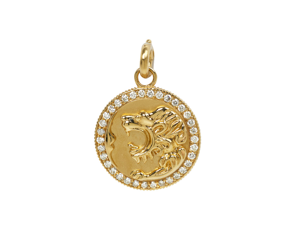 Olive Lion Medallion Pendant ONLY