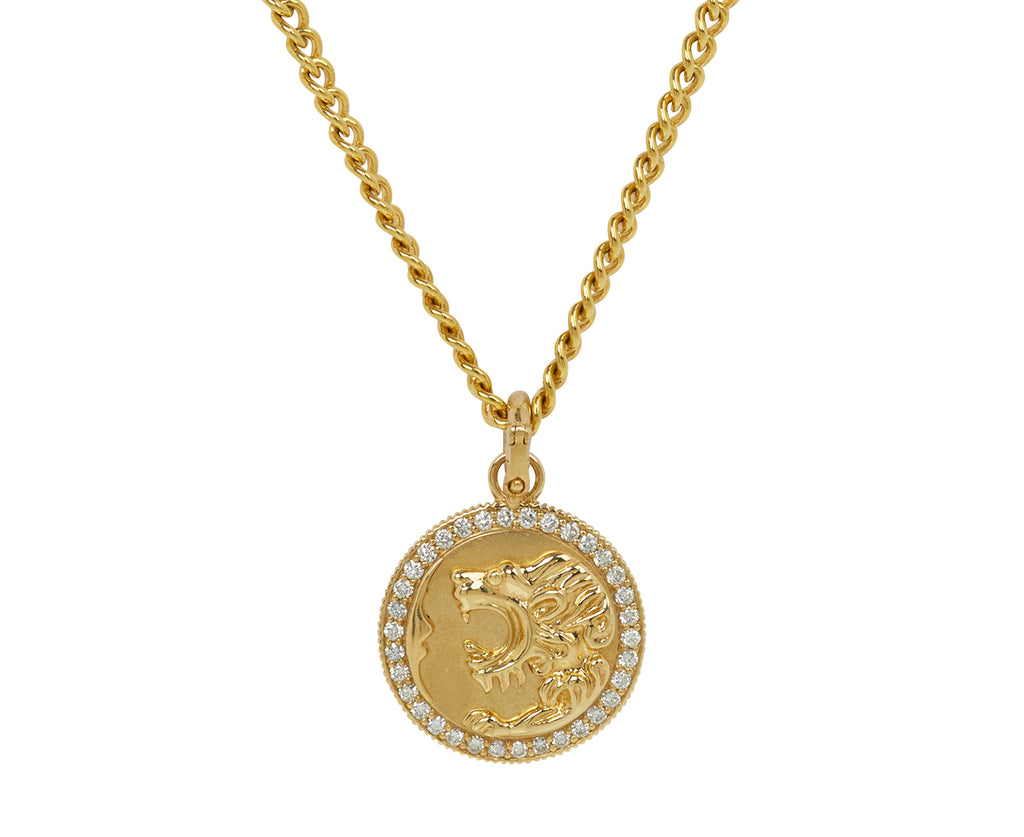 Olive Lion Medallion Pendant ONLY
