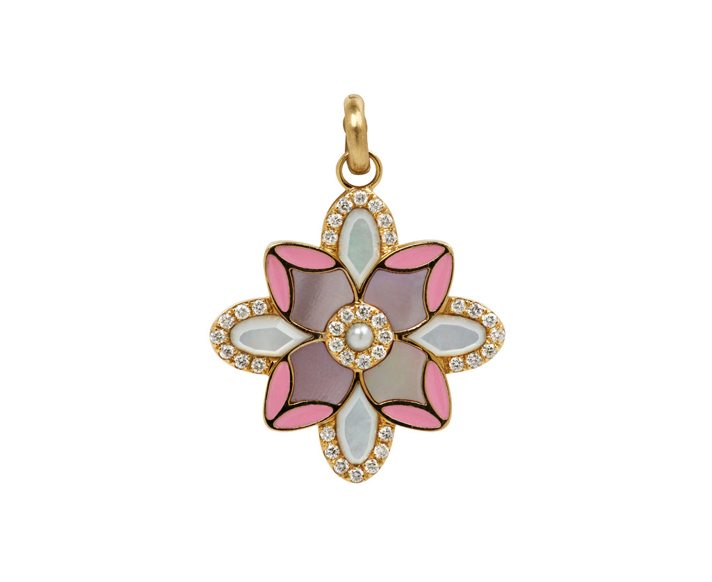 Large Violet Flower Charm Pendant ONLY
