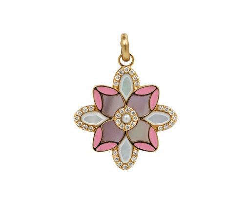 Large Violet Flower Charm Pendant ONLY
