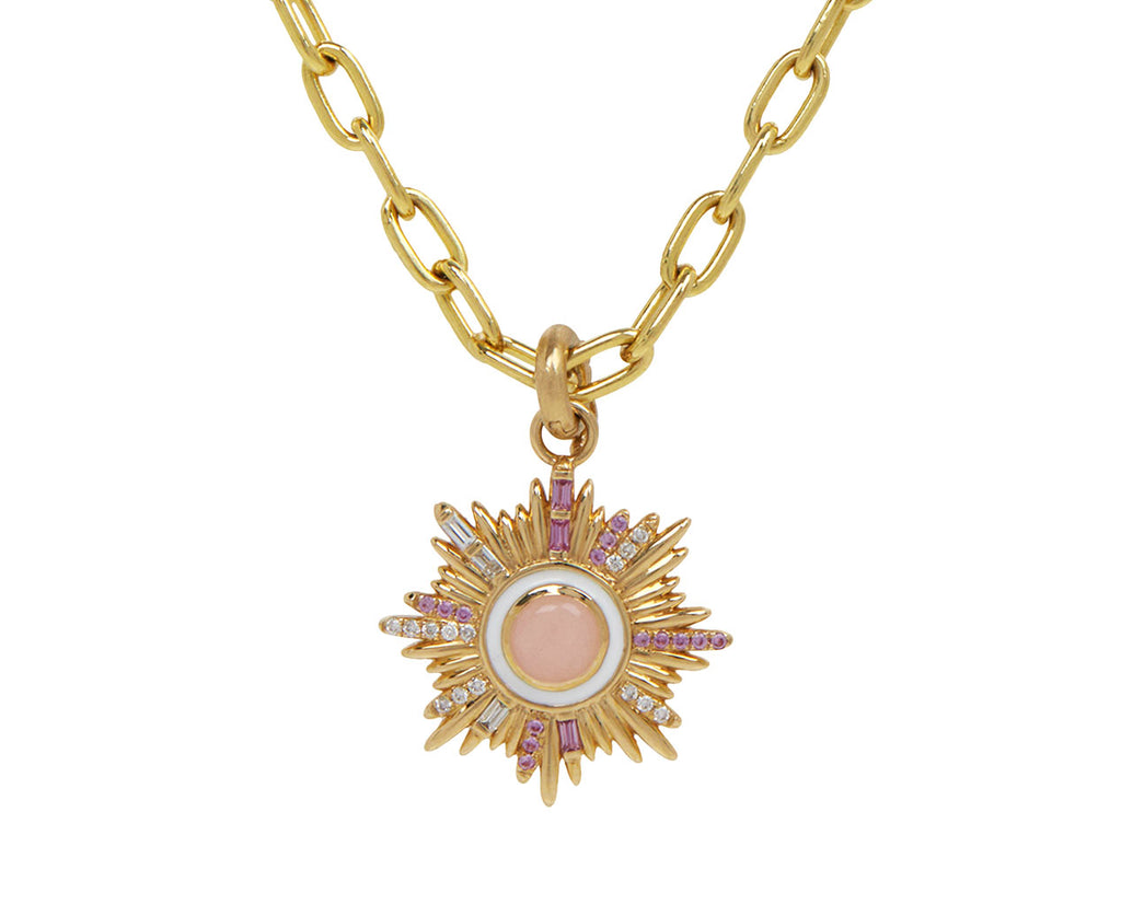 Pink Opal, Sapphire and Diamond Mini Victoria Medallion ONLY