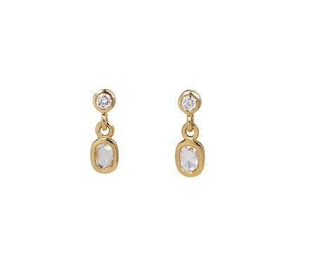 Elizabeth Street Double Diamond Drop Earrings
