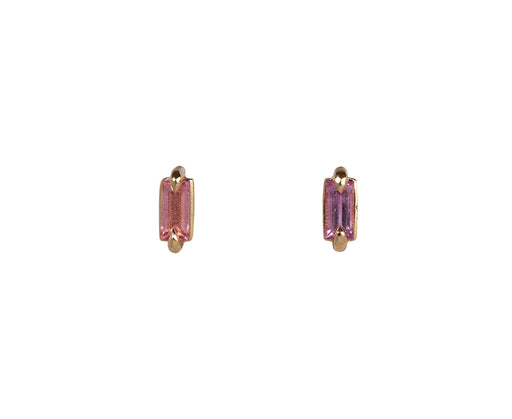 Elizabeth Street Pale Pink Sapphire Stud Earrings