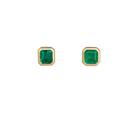 Tiny Colombian Emerald Stud Earrings