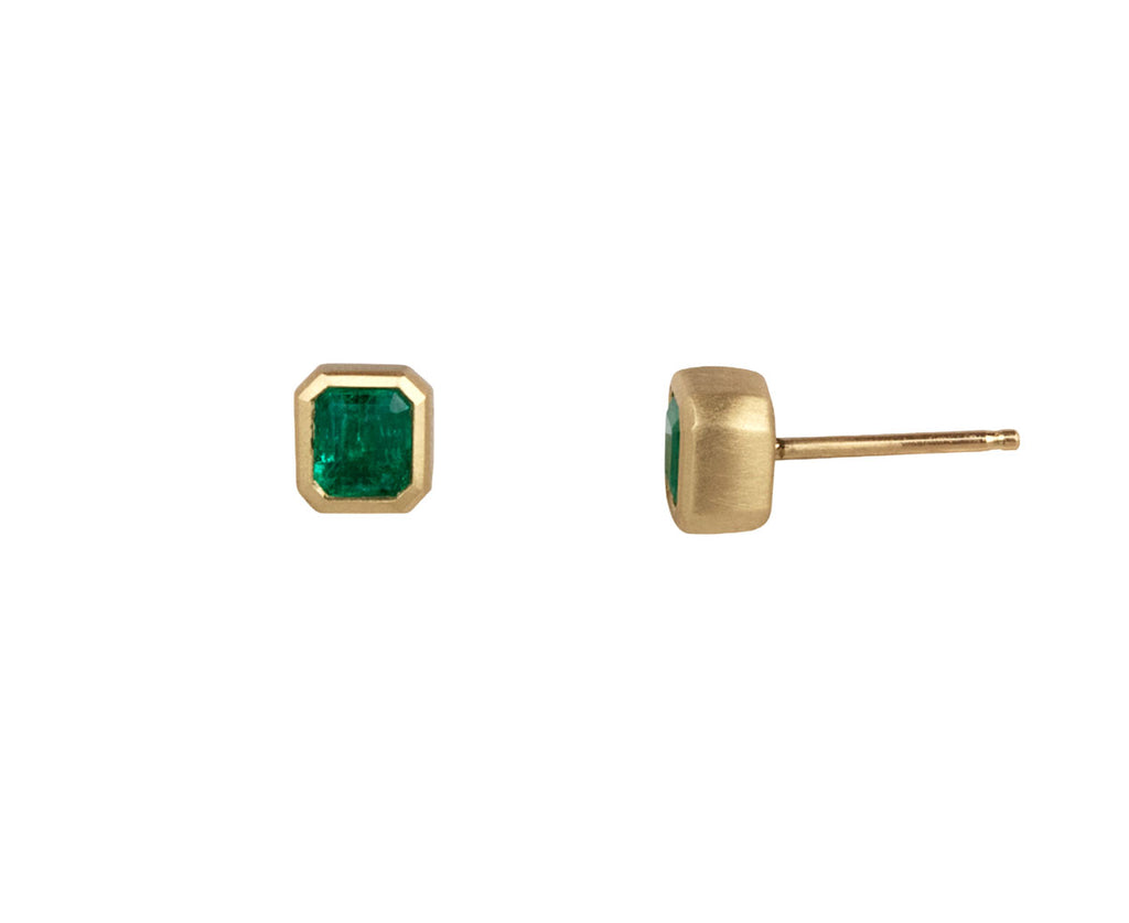 Tiny Colombian Emerald Stud Earrings