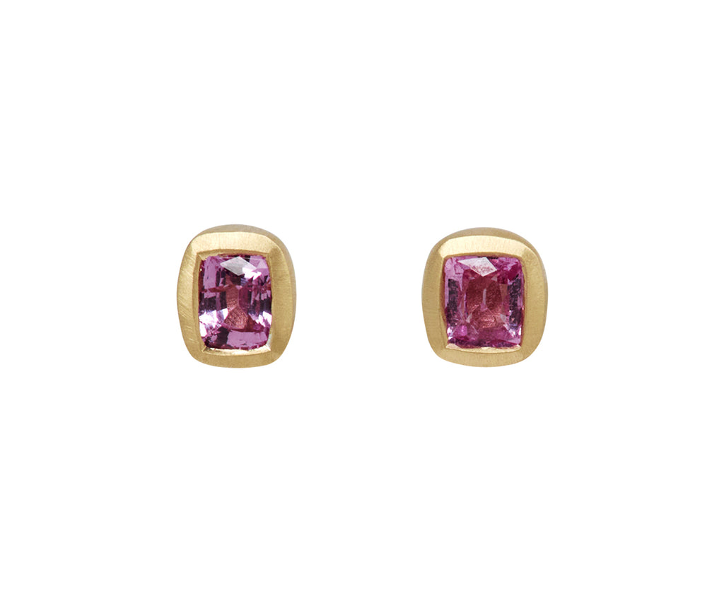 Elizabeth Street Pink Sapphire Stud Earrings