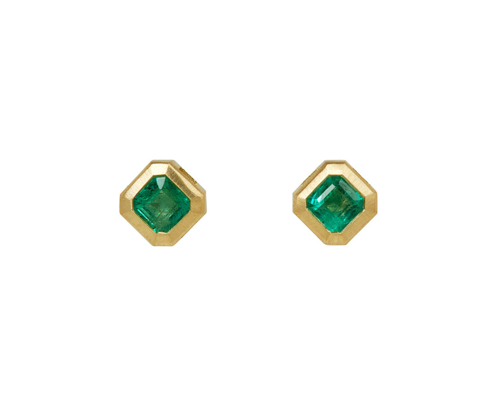 Elizabeth Street Zambian Emerald Stud Earrings