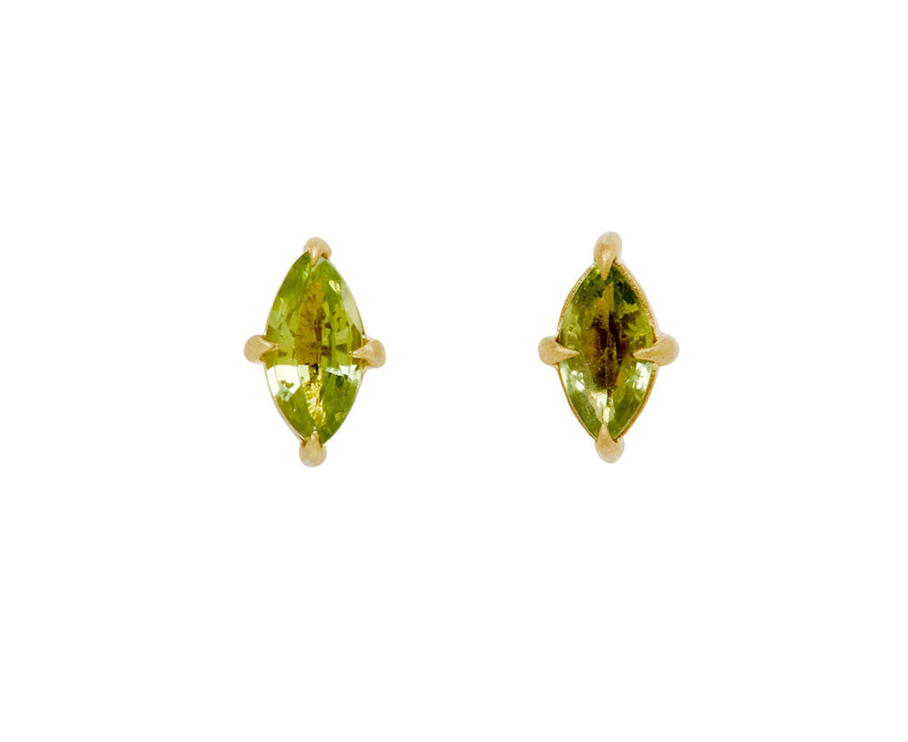 Elizabeth Street Green Sapphire Marquise Stud Earrings
