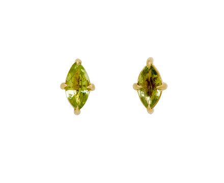 Elizabeth Street Green Sapphire Marquise Stud Earrings