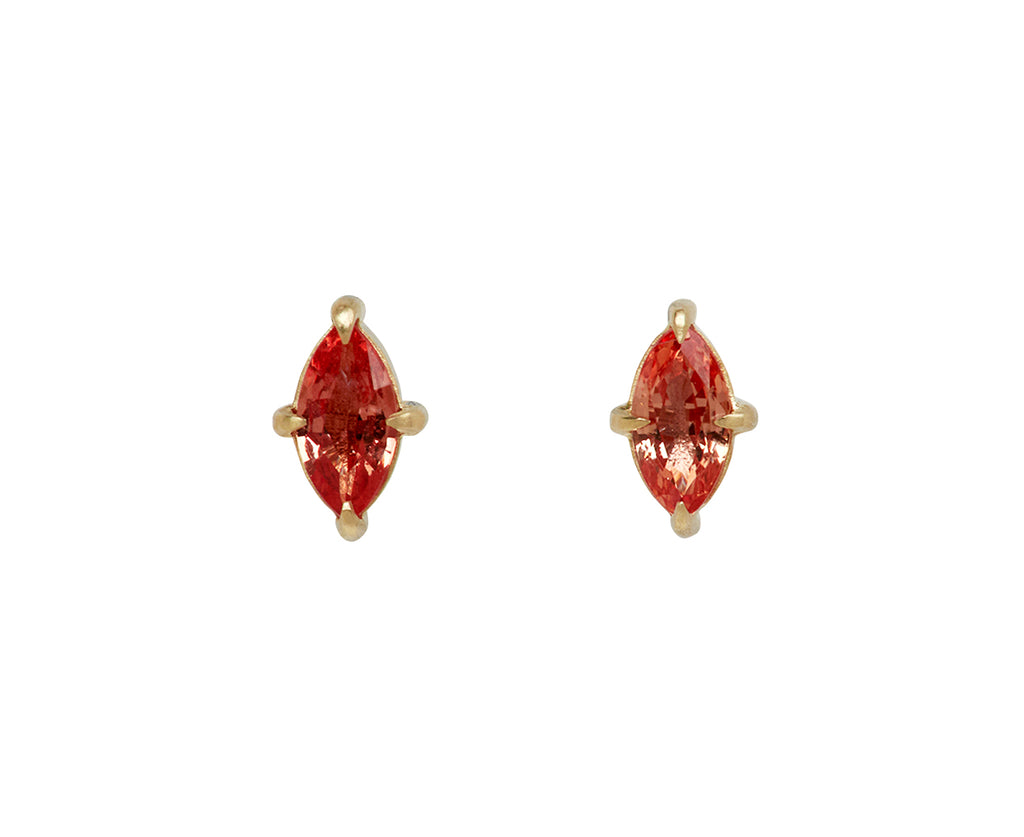 Elizabeth Street Padparascha Sapphire Marquise Stud Earrings