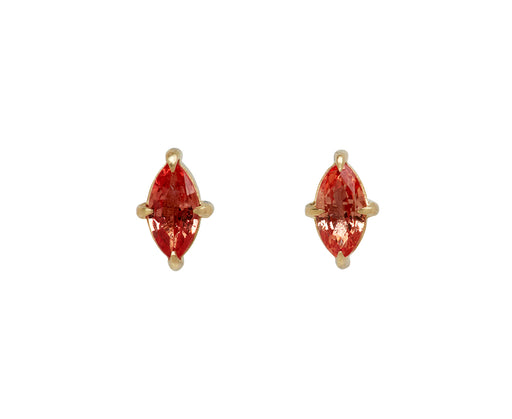 Elizabeth Street Padparascha Sapphire Marquise Stud Earrings