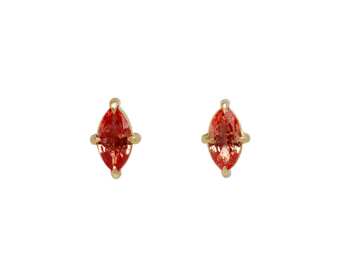 Elizabeth Street Padparascha Sapphire Marquise Stud Earrings