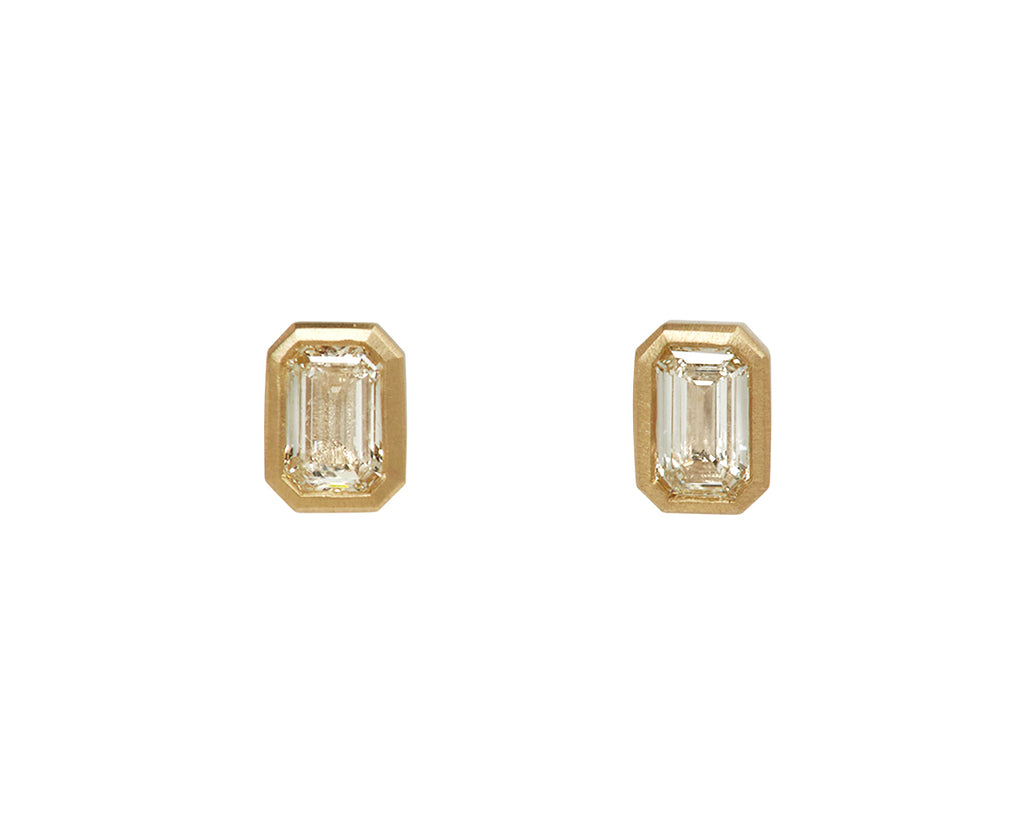 Elizabeth Street Emerald Cut Diamond Stud Earrings