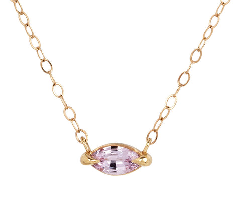 Pink Sapphire Marquise Pendant Necklace