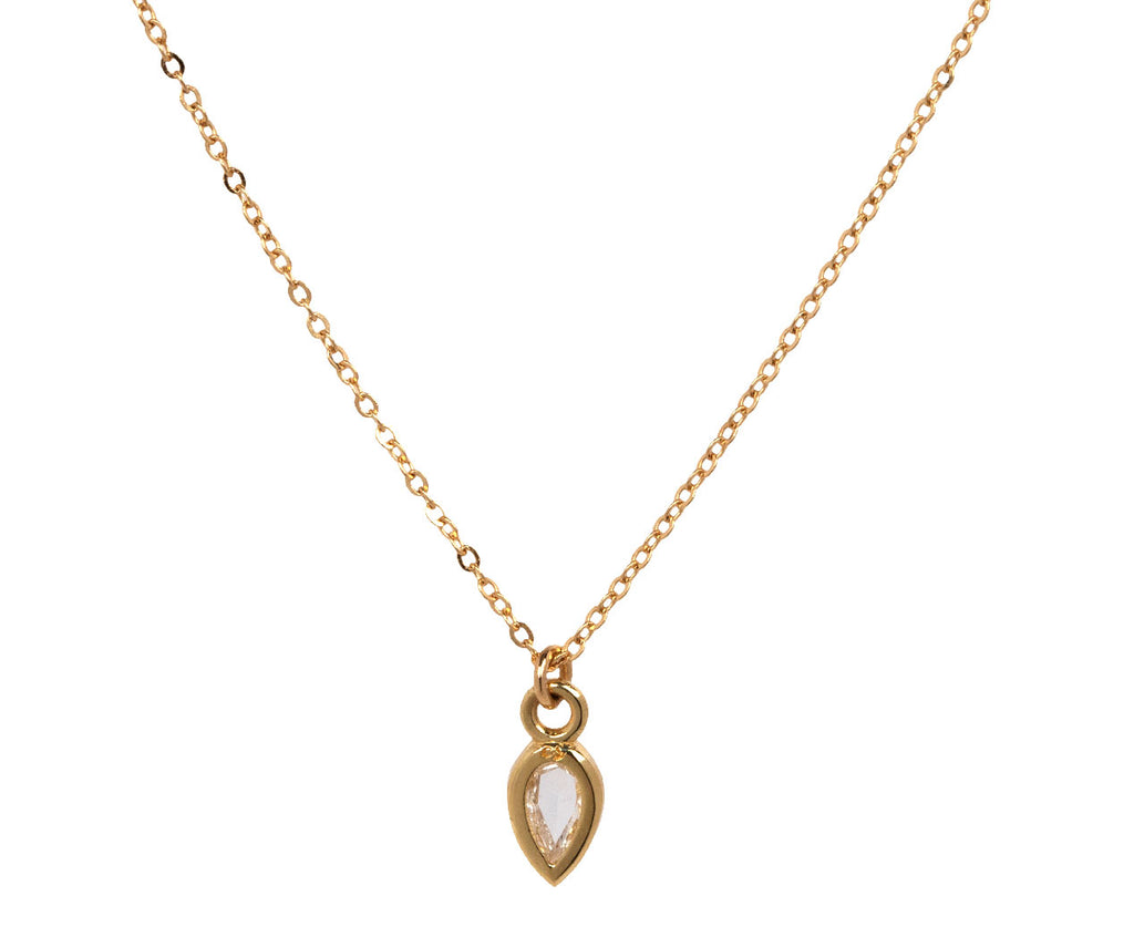 Elizabeth Street Rose Cut Pear Shaped Diamond Pendant Necklace Back