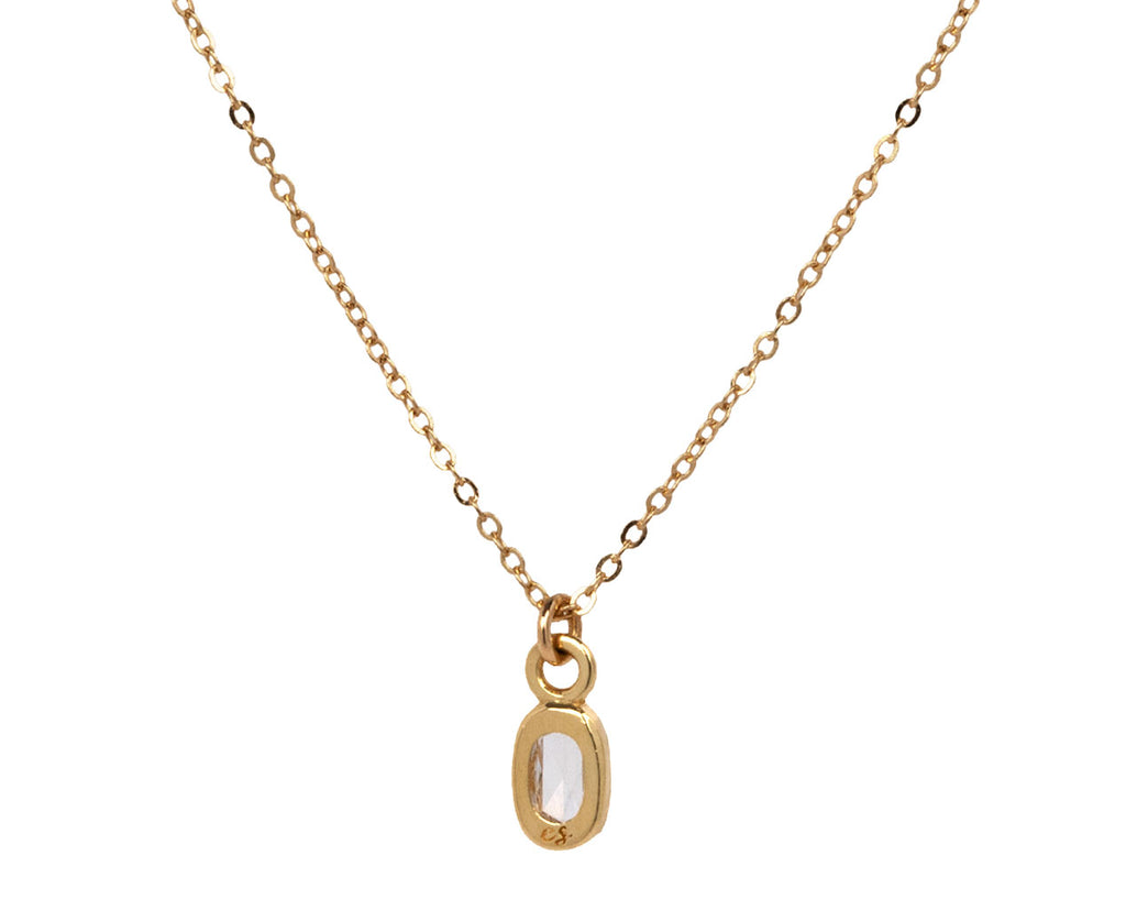 Elizabeth Street Oval Petite Diamond Pendant Necklace Back