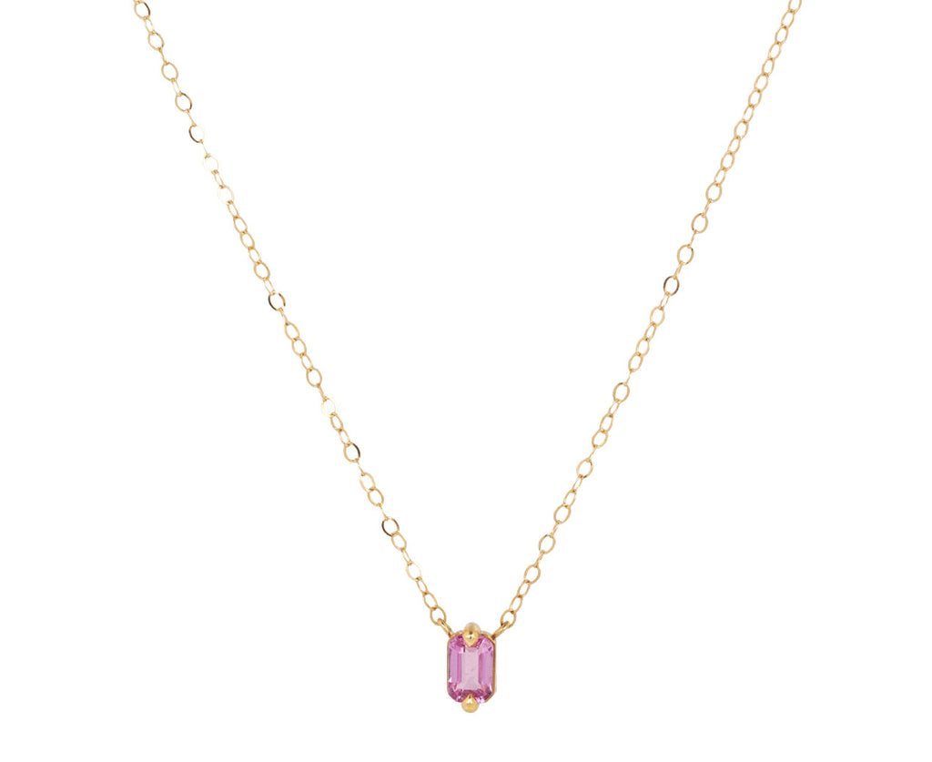 Pink Sapphire Baguette Necklace