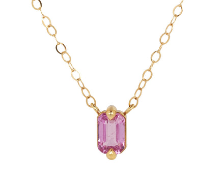 Pink Sapphire Baguette Necklace