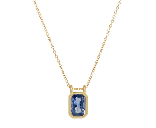 Elizabeth Street Blue Sapphire Slider Pendant Necklace
