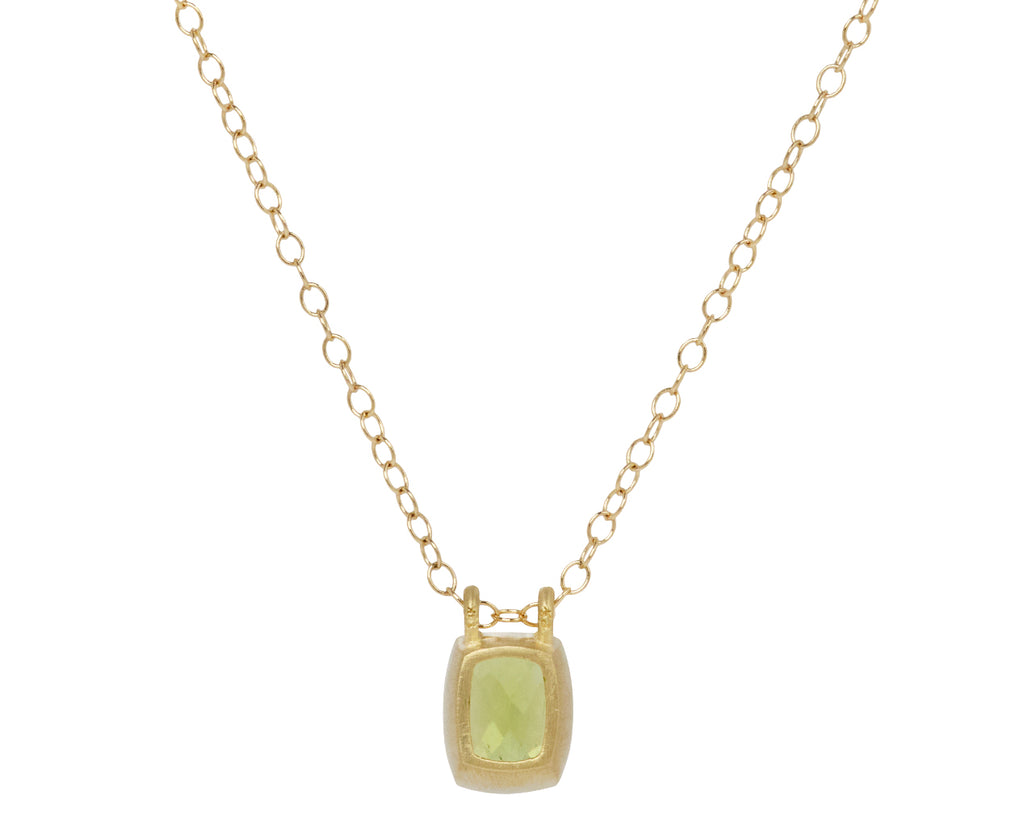 Elizabeth Street Peridot Slider Pendant Necklace - Back View