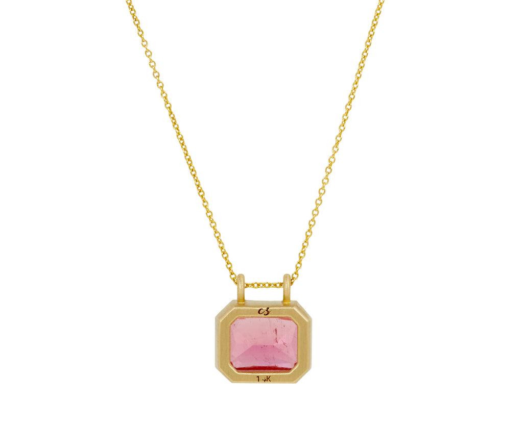 Radiant Cut Pink-Red Tourmaline Pendant Necklace - TWISTonline 