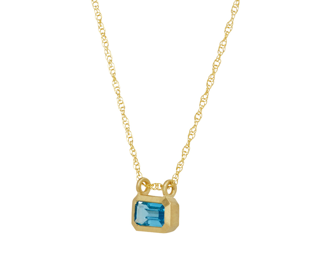 Elizabeth Street Blue Topaz Pendant Necklace - Side View
