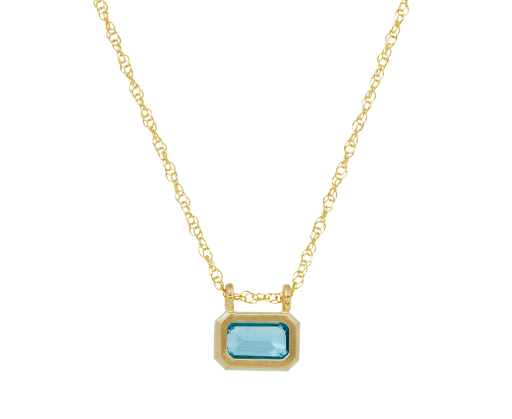 Elizabeth Street Blue Topaz Pendant Necklace - Back View