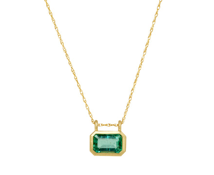Elizabeth Street Emerald East/West Pendant Necklace