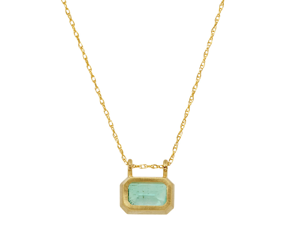 Emerald East-West Pendant Necklace