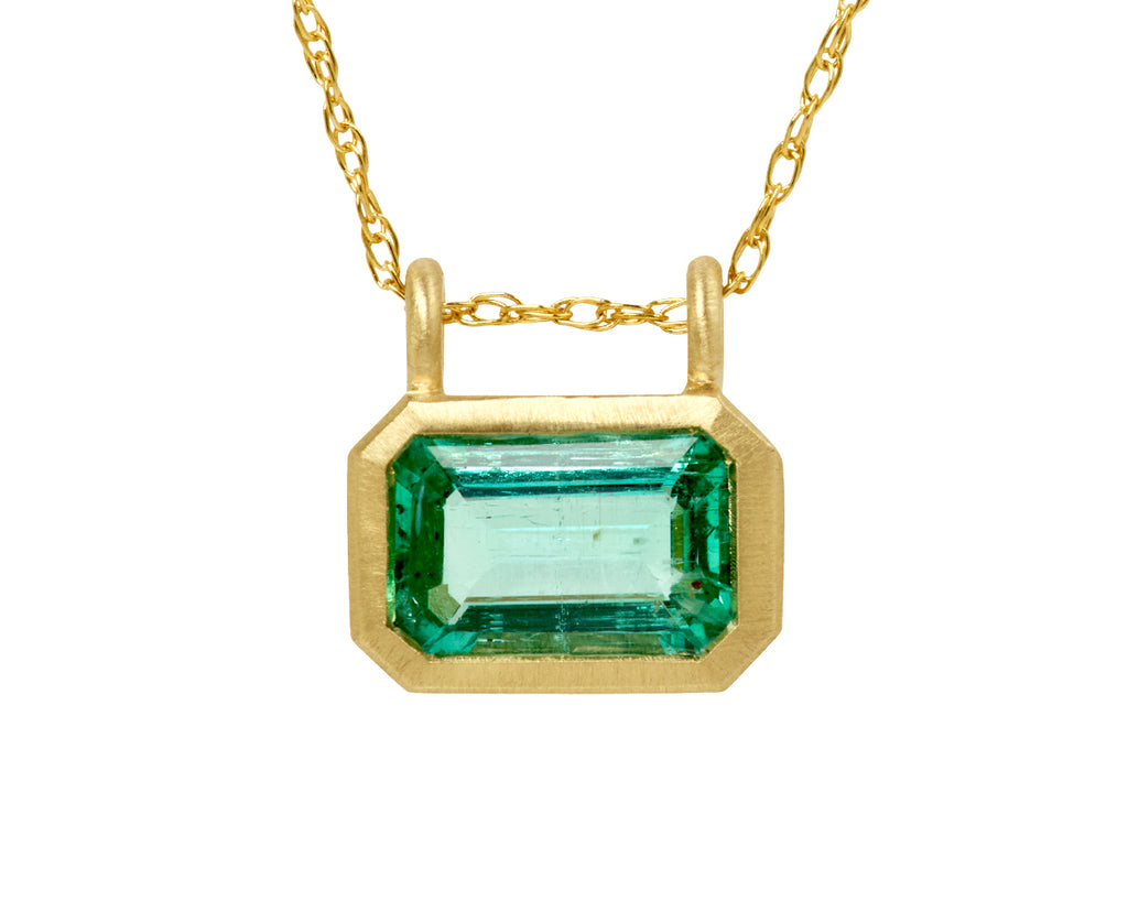 Emerald East-West Pendant Necklace