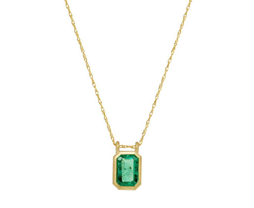 Elizabeth Street North-South Emerald Pendant Necklace