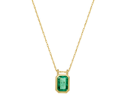 Elizabeth Street North-South Emerald Pendant Necklace