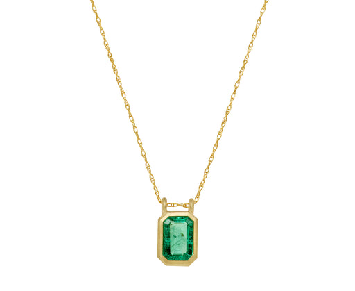 Elizabeth Street North-South Emerald Pendant Necklace