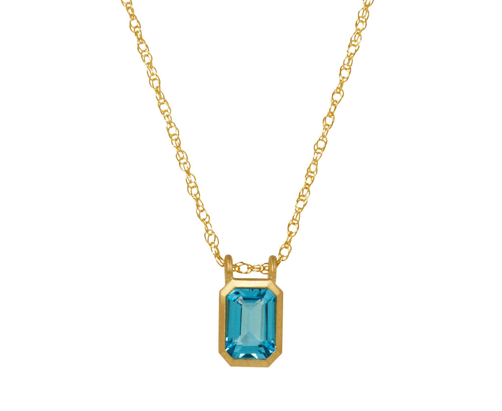 Elizabeth Street North-South Light Blue Topaz Pendant Necklace