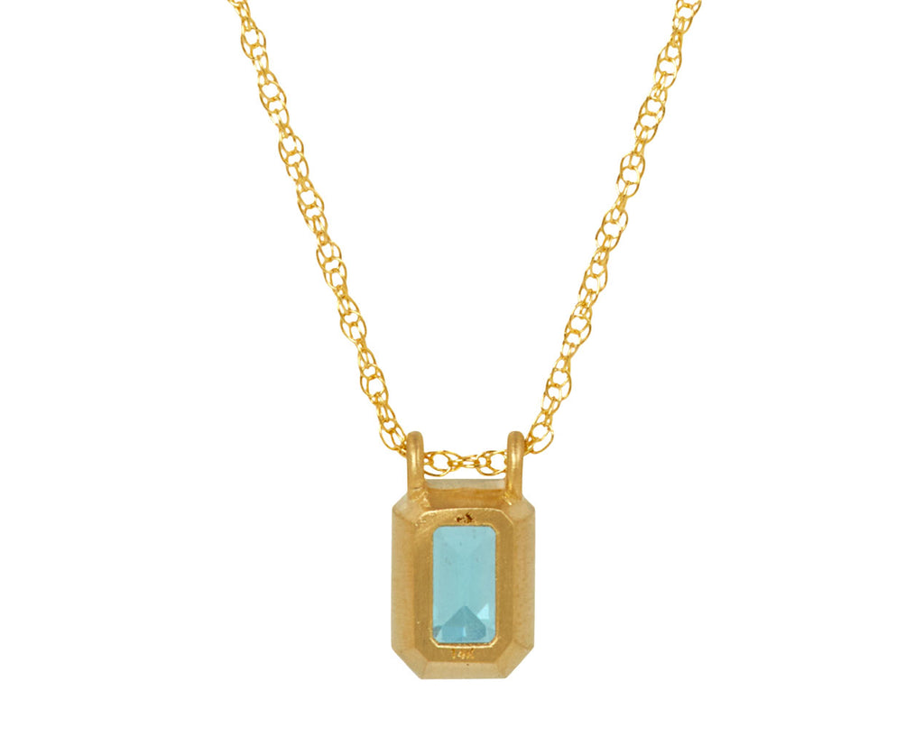 Elizabeth Street North-South Light Blue Topaz Pendant Necklace - back